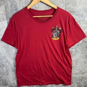 Red Harry Potter Gryffindor Hogwarts Crest T-Shirt Men's Large